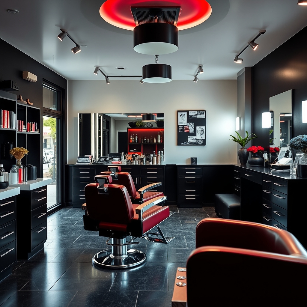 Grooming setup in a modern shop