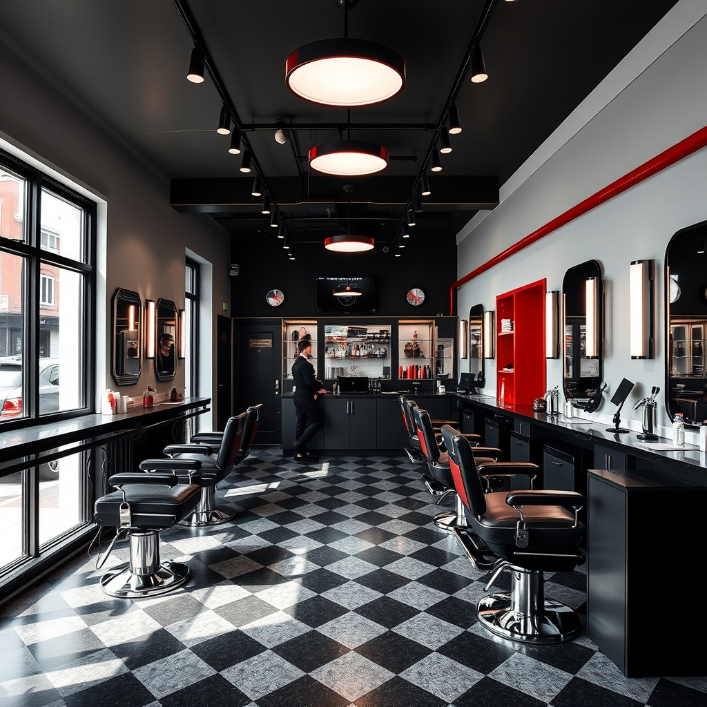 Modern barber shop interior